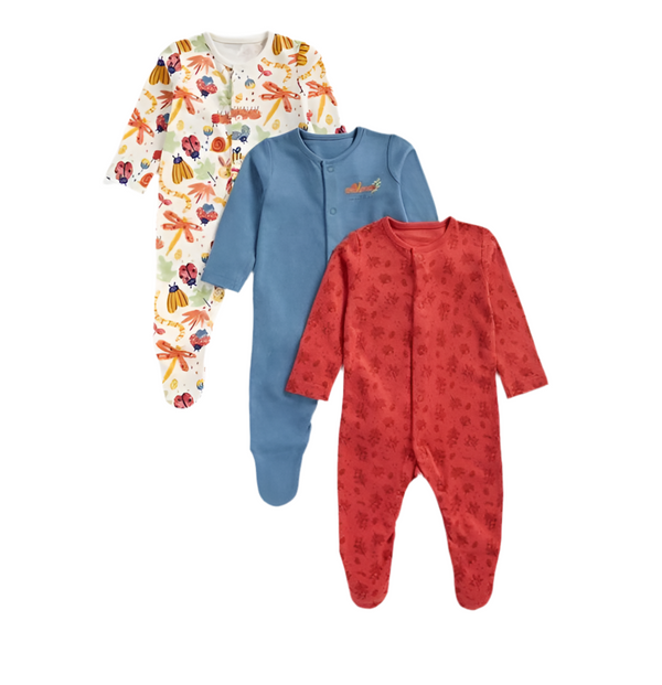 Mothercare Boy Nature Play Sleepsuit - Pack Of 3