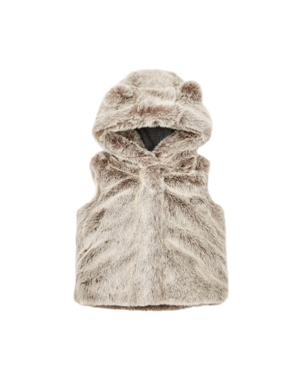 Mothercare UK Girl Fur Gillet With Hood