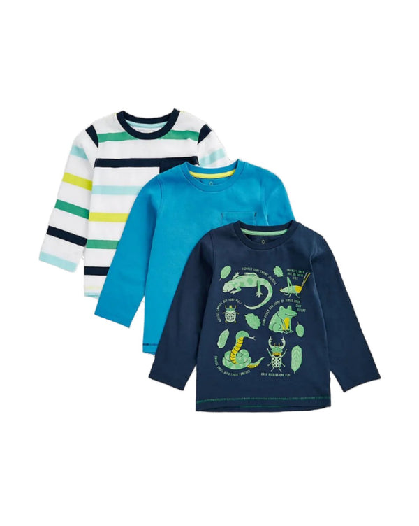 Mothercare 3 Pack Cotton Long Sleeve Boys shirt 