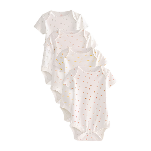 Next White Printed Short Sleeve Bodysuit- Pack of 4