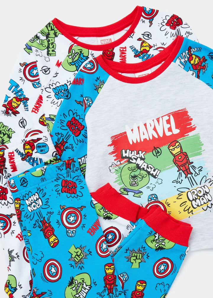 Matalan Uk 2 Pack Marvel Cotton Long-sleeved  Boys Pyjama 