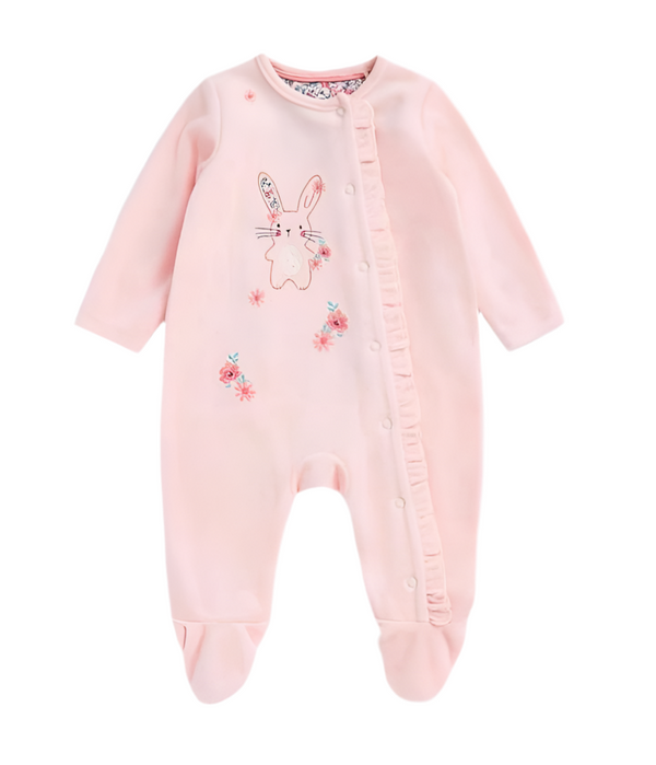 Mothercare Sleepsuit Velour Pink  Rabbit Grandma