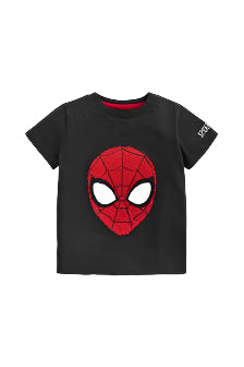 Next UK 3D Black Spider-Man 100% Cotton Boys Shirt 