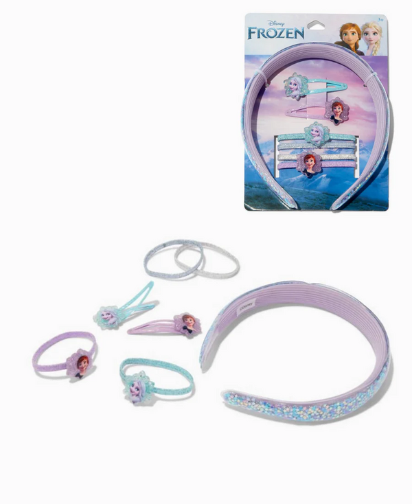 Claires Disney Frozen Hair Accessories Set - 7 Pack, Purple Suitable for ages 3+