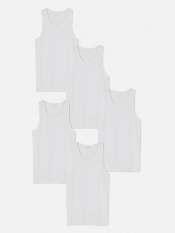 Primark uk 5 Pack Essential Vests 100% cotton