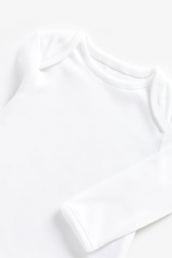 Mothercare White Long-Sleeved Bodysuits - 5 Pack