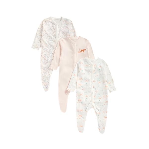 Mothercare Girls Wild West  Sleepsuits - Pack of 3