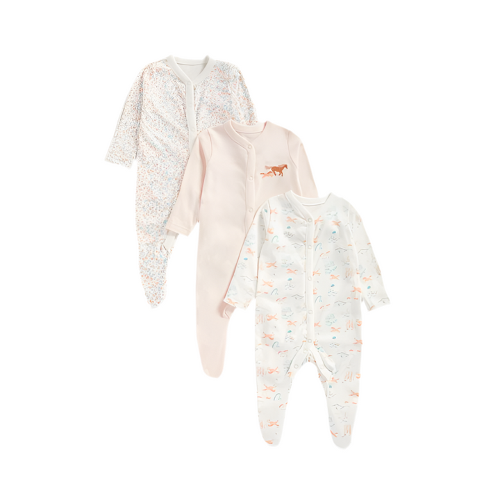 Mothercare Girls Wild West  Sleepsuits - Pack of 3