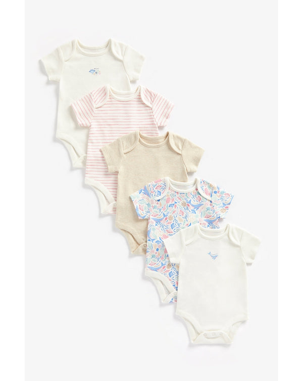 Mothercare Girls Under the Sea Short Sleeve bodysuits – 5 pack