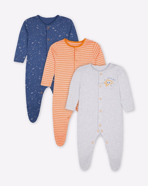 Mothercare Boy Space Explorer Sleepsuit - Pack Of 3