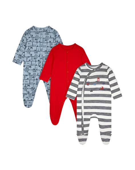 Mothercare Uk 3 Pack Sleepsuit Cotton (18-24 months)