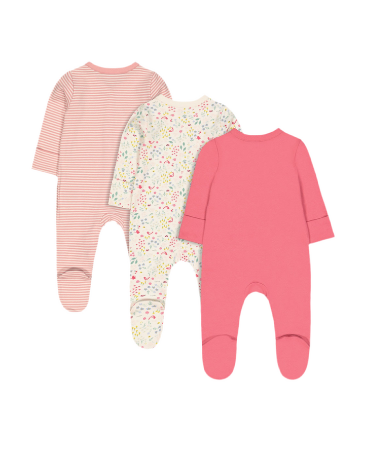 Mothercare Girls Little Friends Sleepsuits - 3 Pack