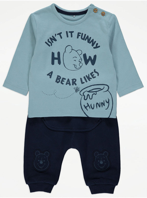 George Uk Disney Winnie The Pooh Blue Top and Joggers Outfit