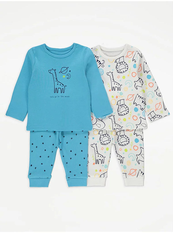 George Disney Giraffe Long Sleeve Pyjamas 2 Pack