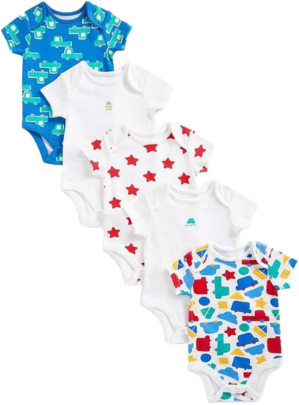 Mothercare Boys Bright Short Sleeve Baby Bodysuits