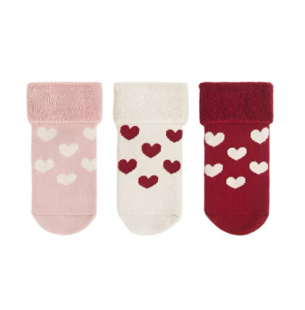 H&M Terry Socks 3 Pack Heart Printed