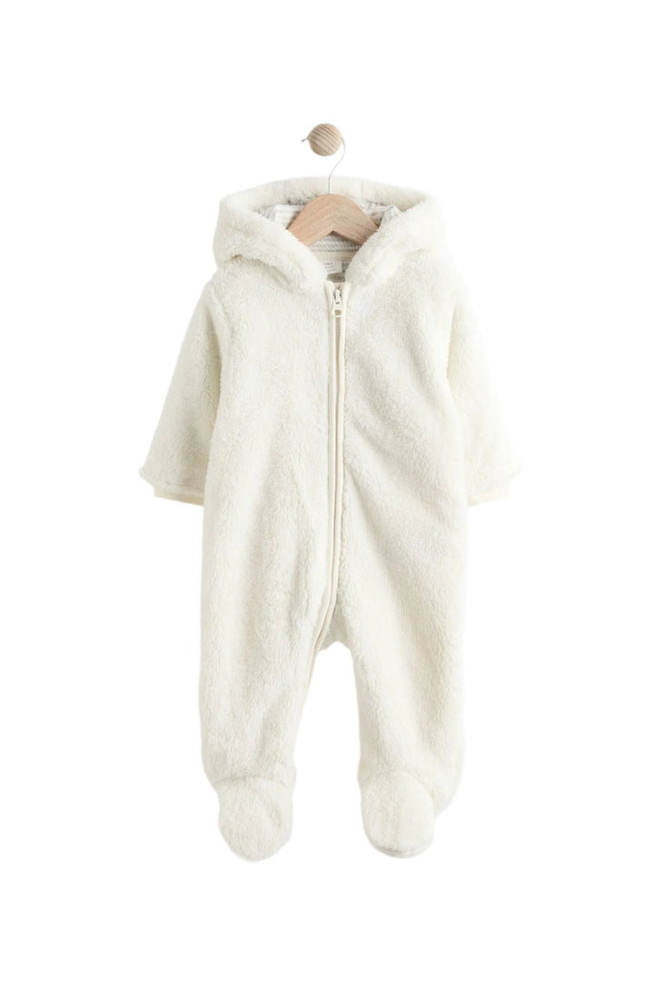 Next Cosy Fleece Bear Baby Pramsuit