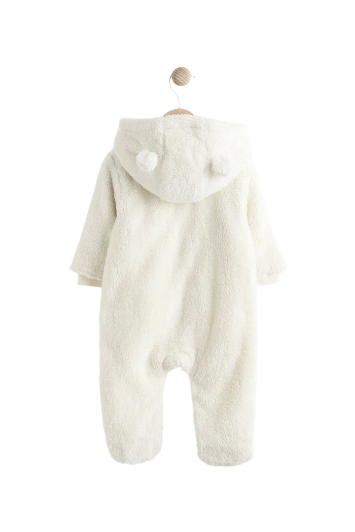 Next Cosy Fleece Bear Baby Pramsuit