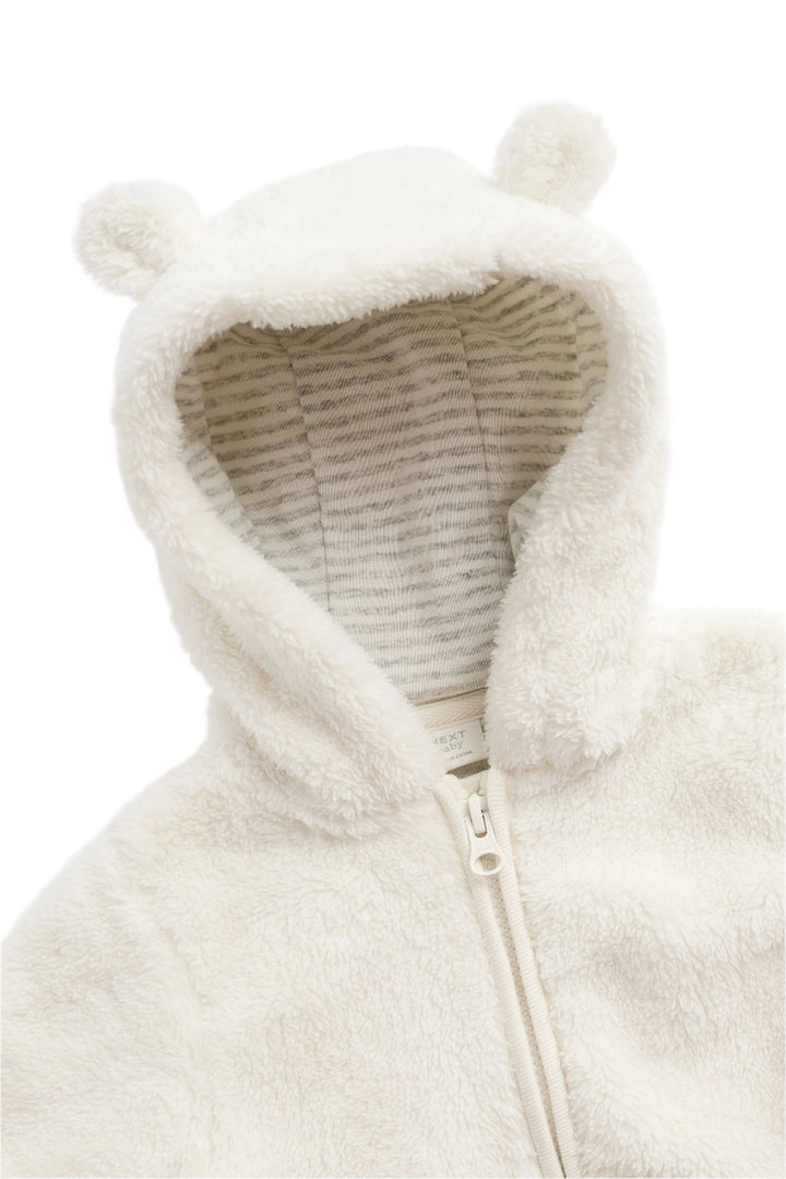 Next Cosy Fleece Bear Baby Pramsuit