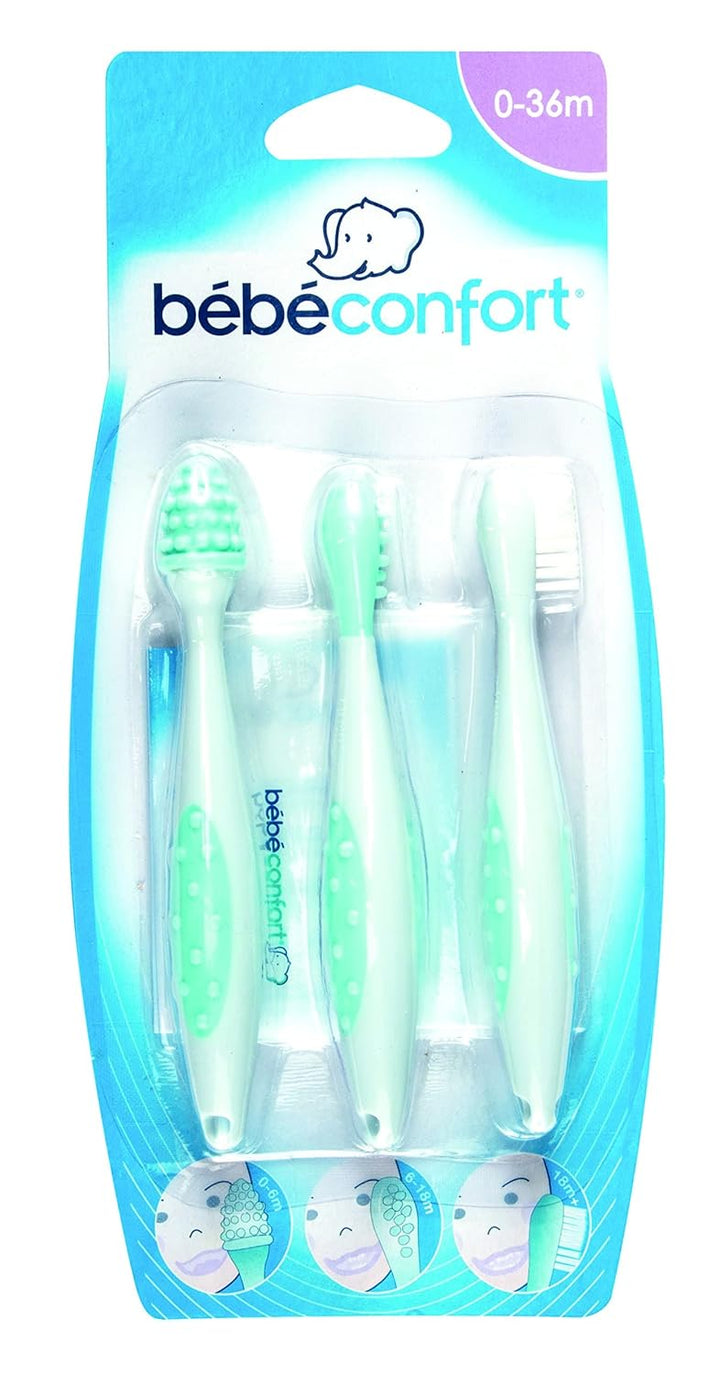 Bebe Confort Set of 3 Toothbrushes + Bag