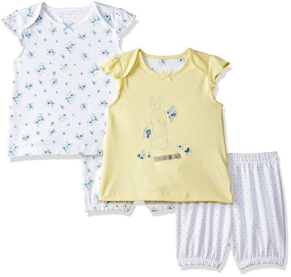 Mothercare Girls Half Sleeves Lemon Bunny