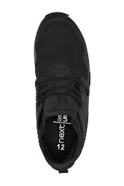 Next UK Elastic Lace Black Boys Shoes