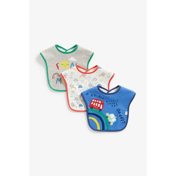 Mothercare Transport Toddler Bibs - 3 Pack