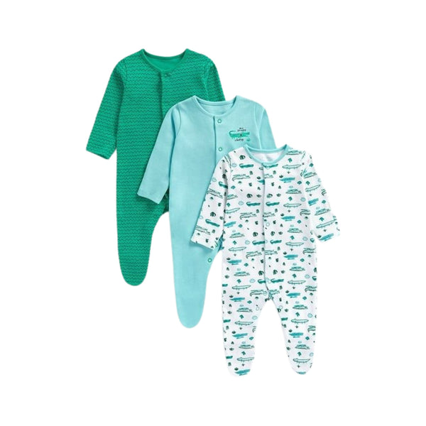 Mothercare Boys Dino Sleepsuits - 3 Pack