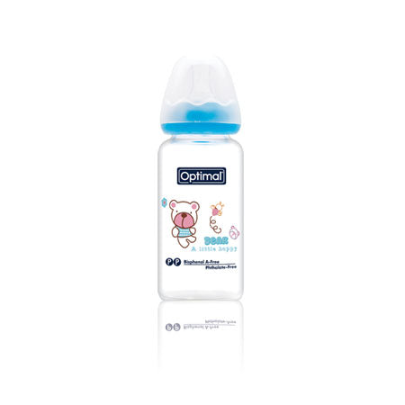 Blue Optimal Glass Feeding bottle 160 ML