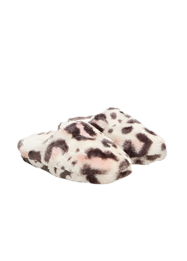 Matalan Girls Leopard Faux Fur Slippers