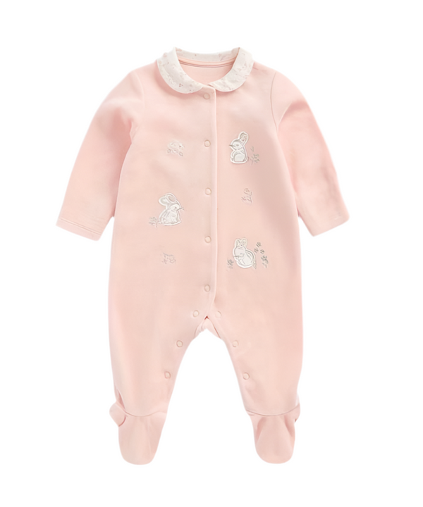 Mothercare Sleepsuit Velour Pink First Girl