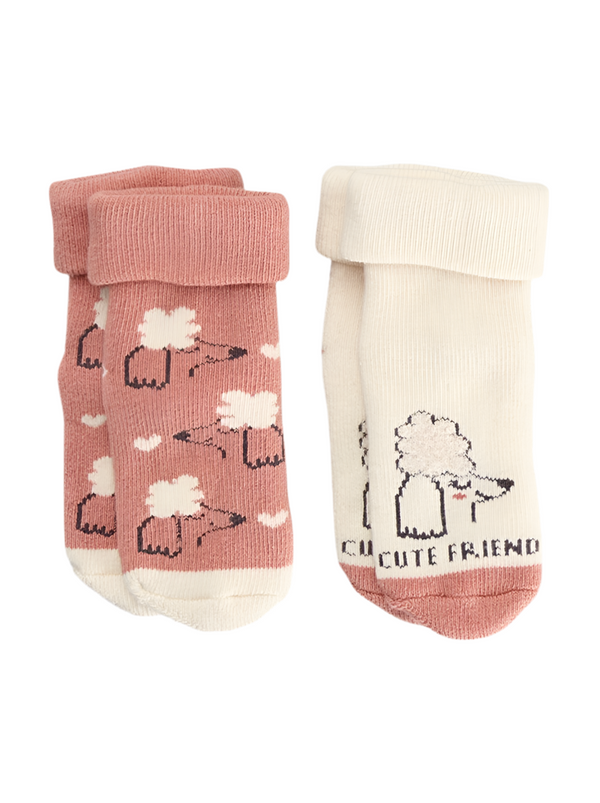 Kiabi 2 Pack Socks Pink Dog