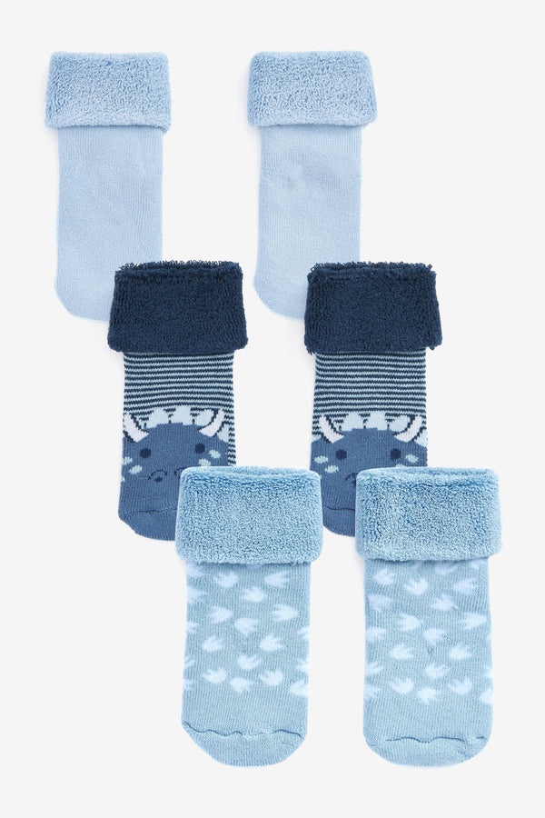 Next Blue Toweling Blue Boys Socks 3 Pack 