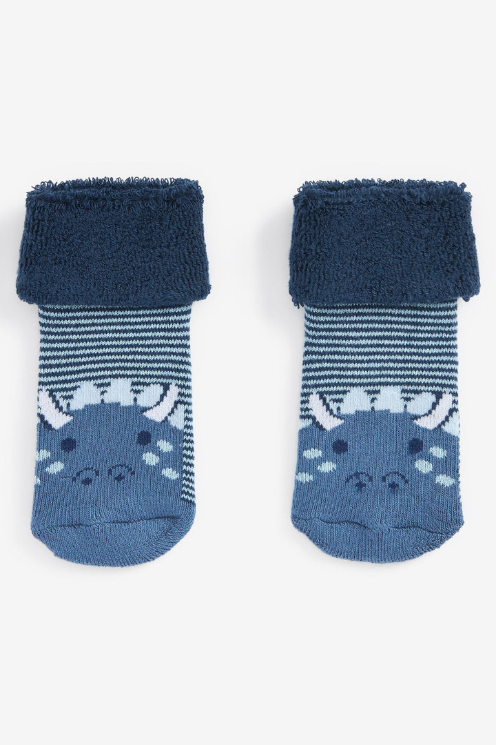 Next Blue Toweling Blue Boys Socks 3 Pack 