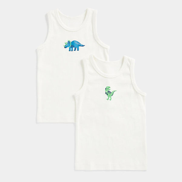 Mothercare Boys Dino Sleeveless Vests - 2 Pack