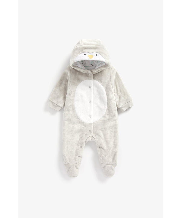 Mothercare Sleepsuit Fleece Grey Penguin