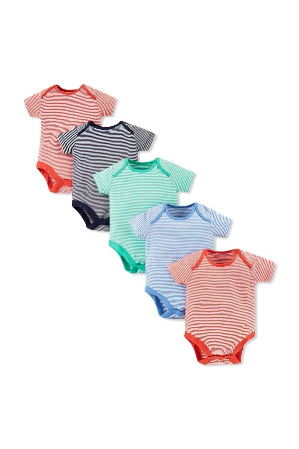 Mothercare Boys Little Bugs Short Sleeve Bodysuits 5-packs