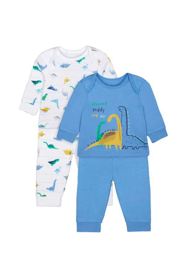 Mothercare Boys Mummy & Daddy Dinosaur Pyjamas - 2 Pack