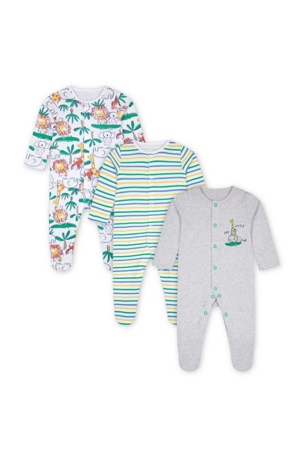 Mothercare Boy Jungle Sleepsuit - Pack Of 3