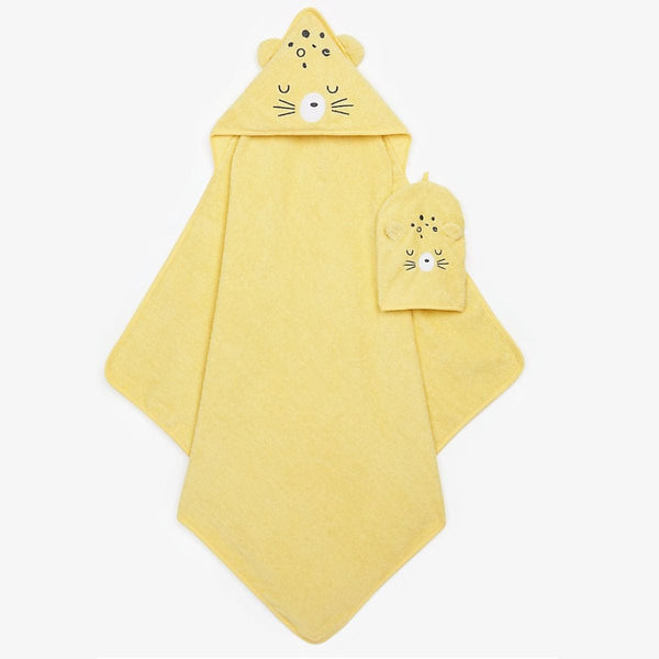 Mothercare Cuddle & Dry Hooded Towel And Mitt Set - Assorted Designs