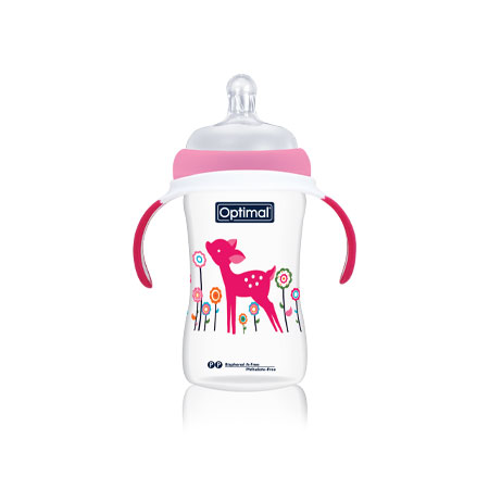 Optimal Extra Wide Neck Feeding Bottle With Handle 240ml