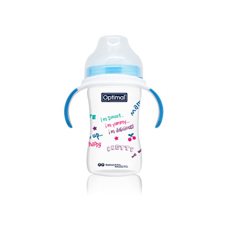 Optimal Extra Wide Neck Feeding Bottle With Handle 240ml