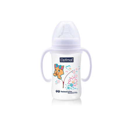 Optimal Wide Neck Feeding Bottle With Handle 240ml