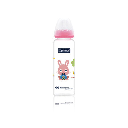 Pink Optimal Glass Feeding bottle 240 ML