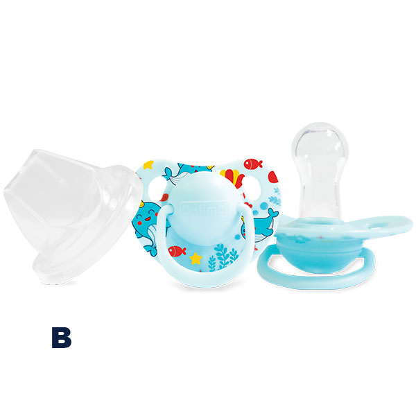 R2 Optimal Round Nipple Silicone Pacifier 6+