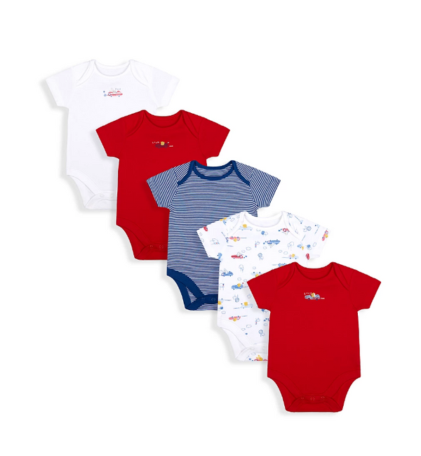 Mothercare Boys Beep Bodysuits - 5 Pack