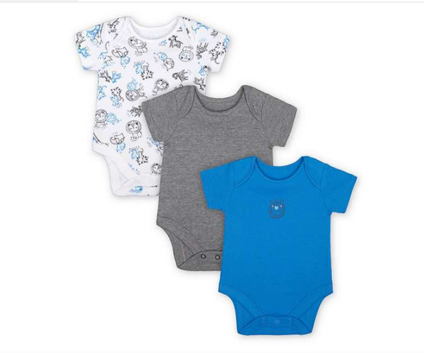 Mothercare Wild One Short Sleeves Bodysuit 3 Pack