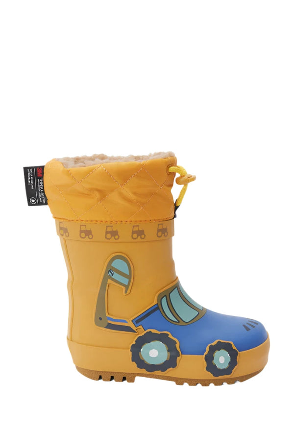 Next Uk Ochre Yellow Digger Thermal Thinsulate™ Lined Cuff Wellies