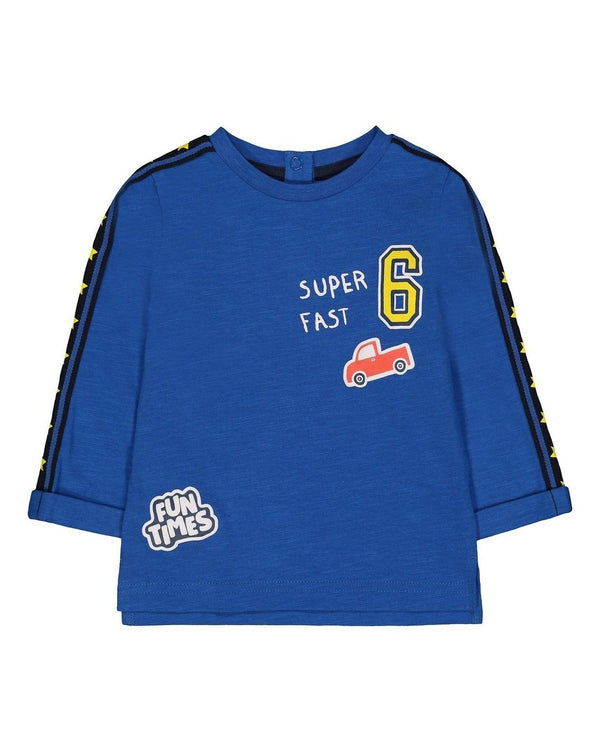 Mothercare Blue Super Fast T-Shirt  Cotton Boy Long Sleeve