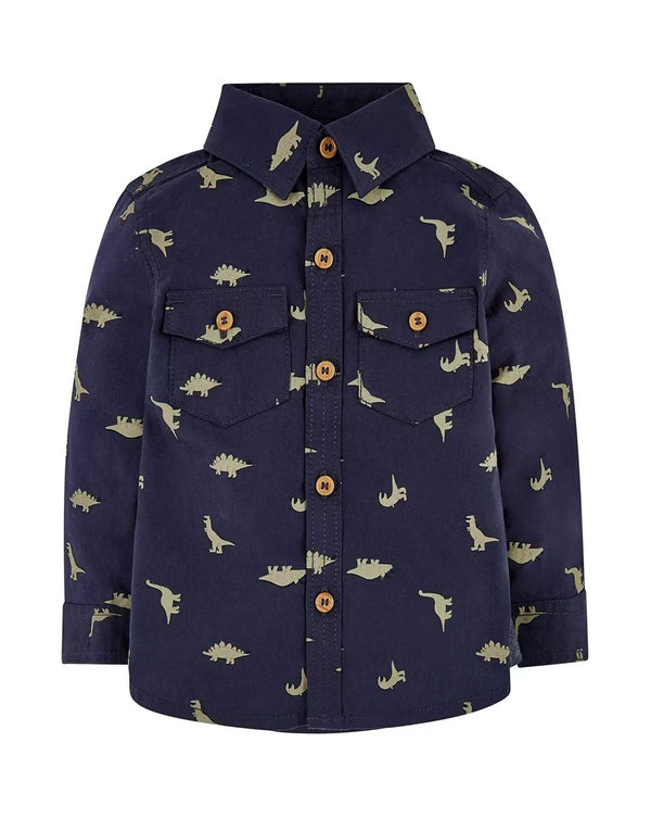 Mothercare Navy Dinosaur Long Sleeve Shirt